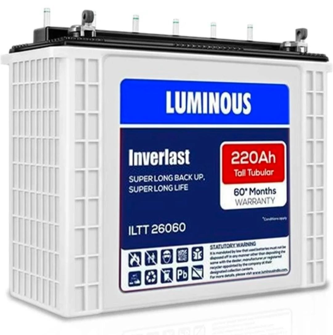 Combo: Luminous EVO S 1850 + Inverlast ILTT 26060 (220 Ah) Battery